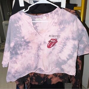 VINTAGE Rolling Stones-Dye Crop Top